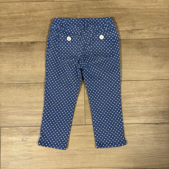 Mini Boden Girls 7Y Blue Polka Dot  Pants Adjustable Waist Pockets Girl - Picture 7 of 8